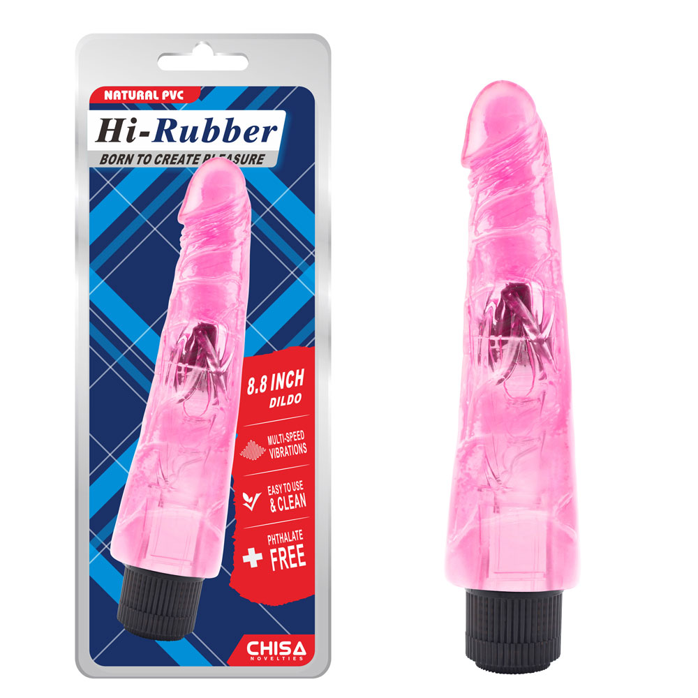 8,8 düym Vibrasiyalı Dildo-Çəhrayı