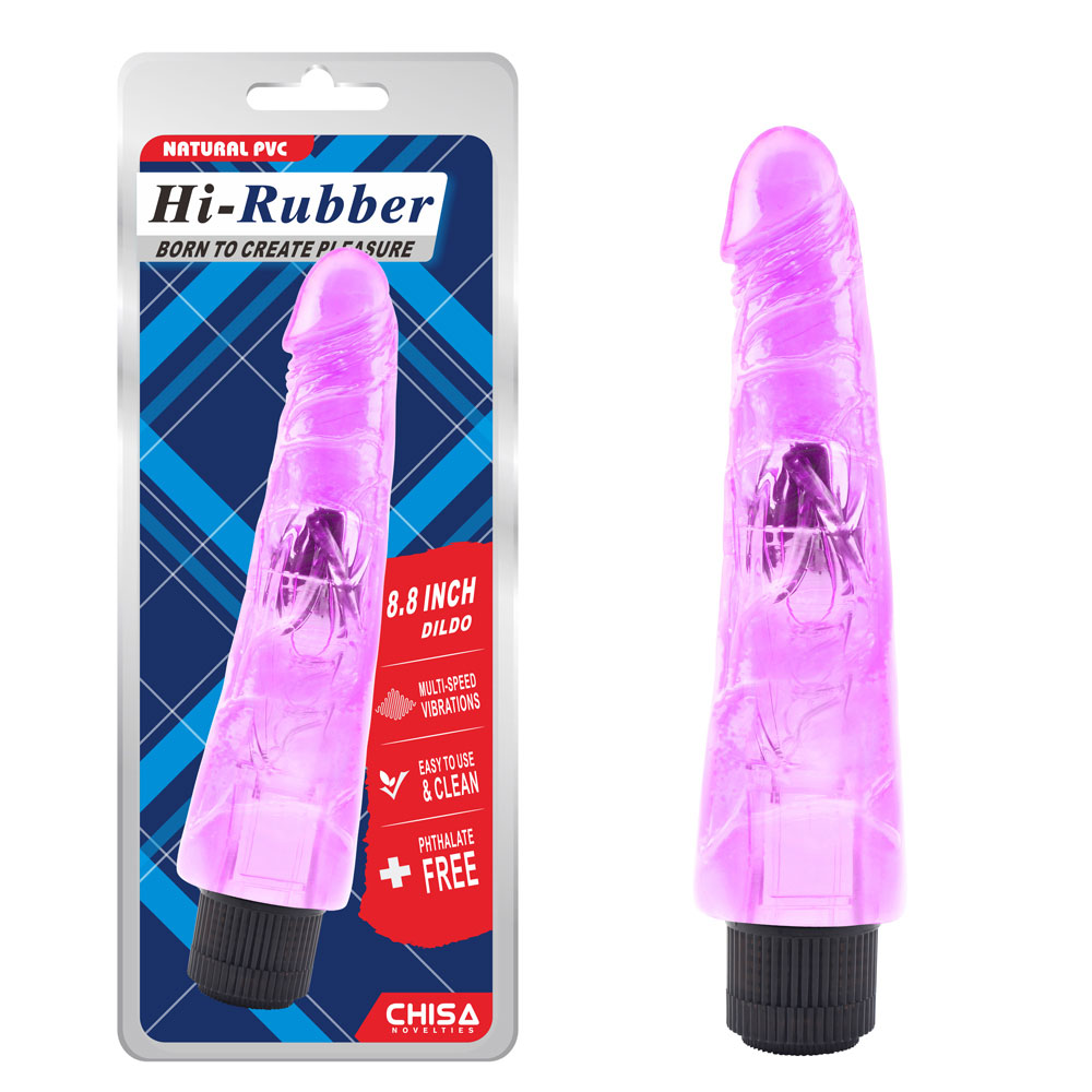 8.8 düym Vibrasiyalı Dildo-Bənövşəyi