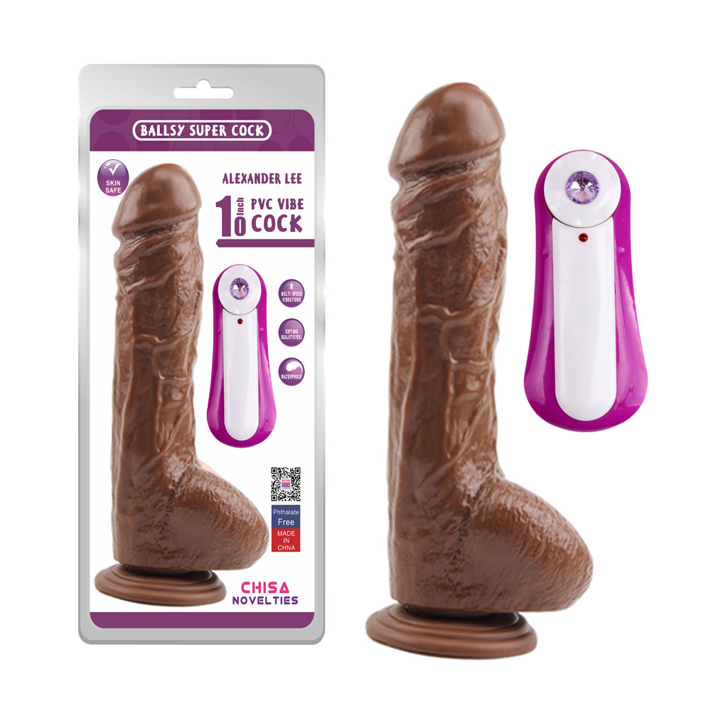 Alexander Lee 10'' Vibrating Dildo-Qəhvəyi