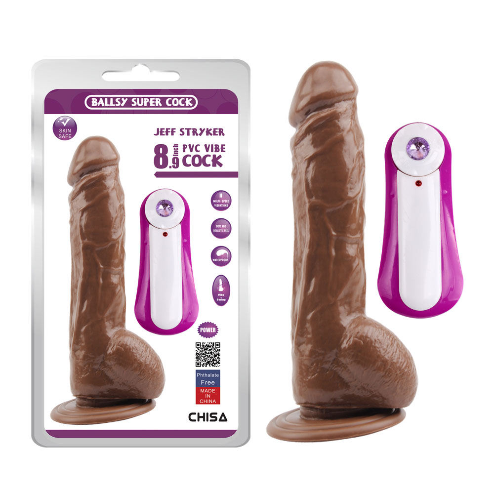 JEFF STRYKER 8.9 Vibrating Dildo-Qəhvəyi